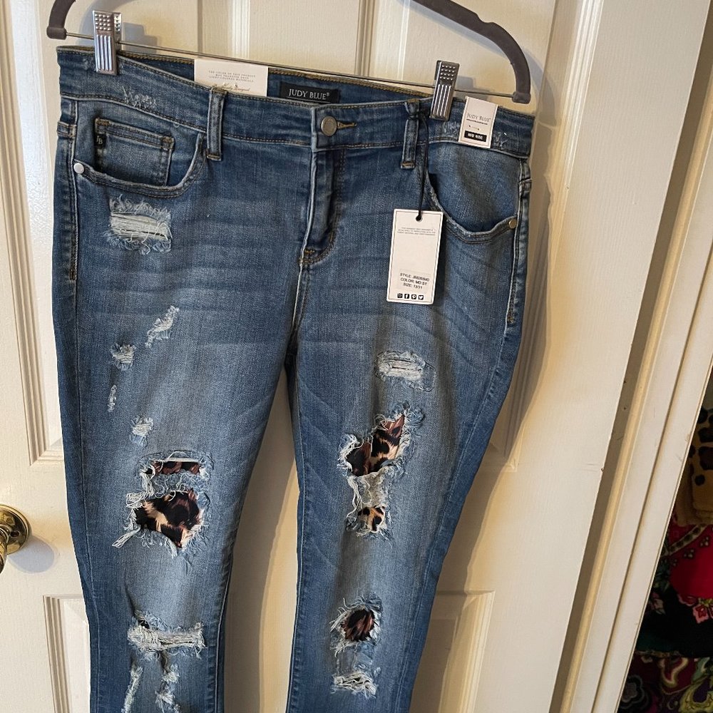 Judy Blue Leopard Patch Jeans